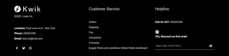 Footer WooCommerce 01